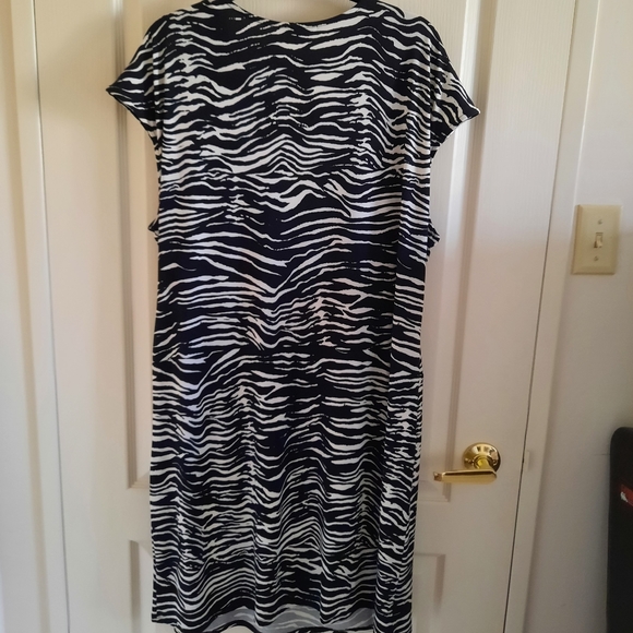 Dex Zebra Print Plus Size Faux Wrap Dress - Picture 2 of 8